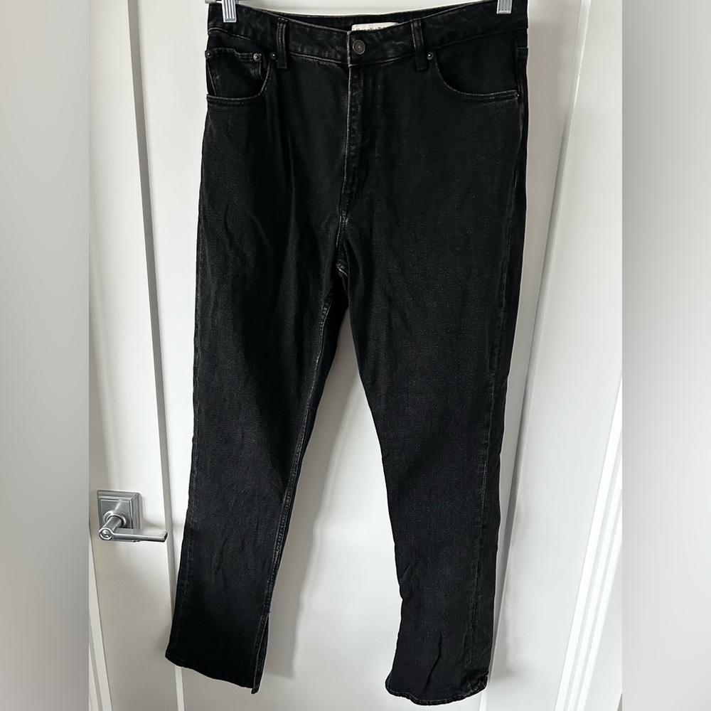Abercrombie & Fitch Black/Gray Skinny Split Hem Denim Jeans